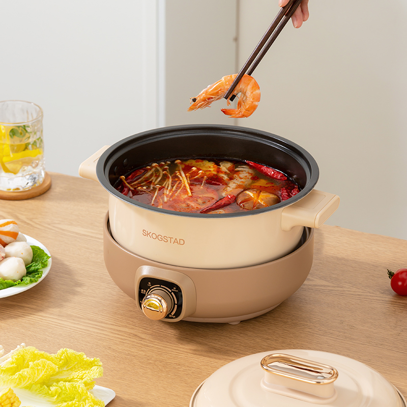 思嘉思达 福满楼 分体火锅 电蒸锅电煮锅 涮炒蒸煮一体 多用途分体式家用锅SKD-G0191!高清大图