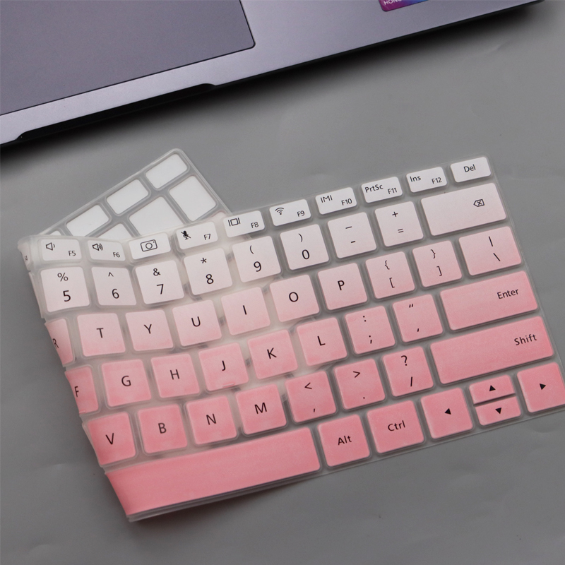 华为 matebook d键盘膜按键贴14寸笔记本电脑防尘保护套|七彩蓝色拍下