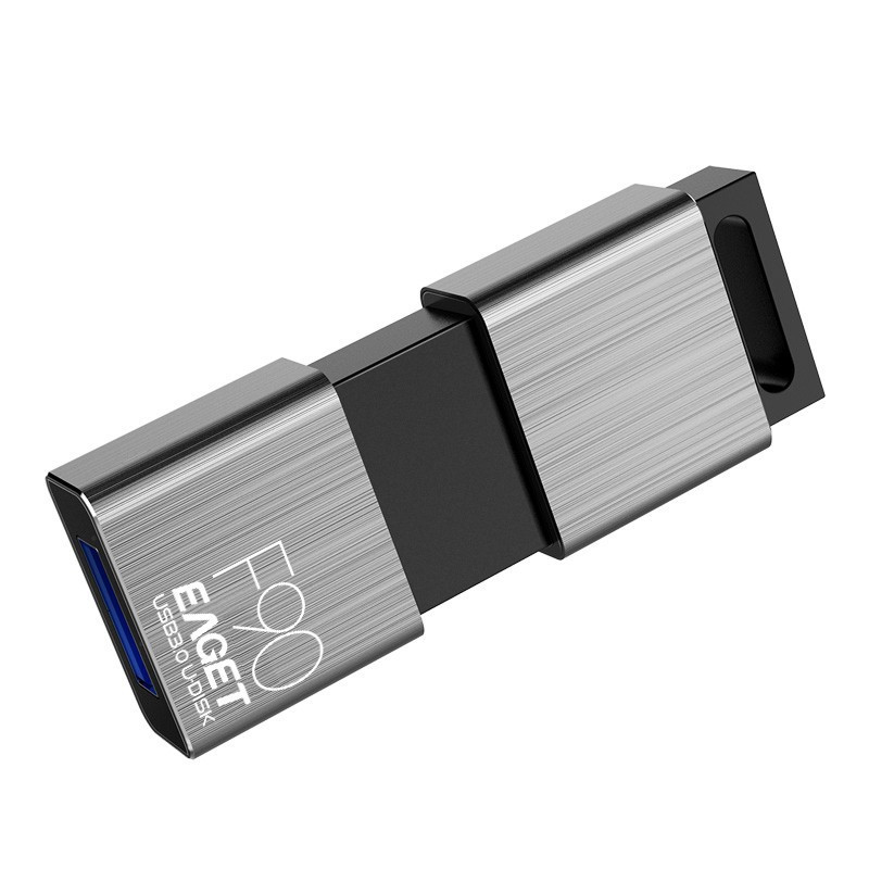 忆捷 (EAGET)F90 U盘 USB3.0高速金属推拉式车载商务优盘 防尘 防水 防震 128GB