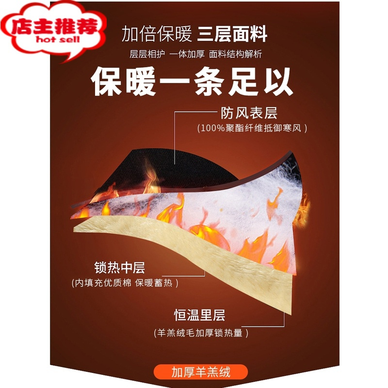 SHANCHAO羔绒裤子男冬季加绒加厚休闲裤大码宽松束脚裤外穿防风保暖棉裤