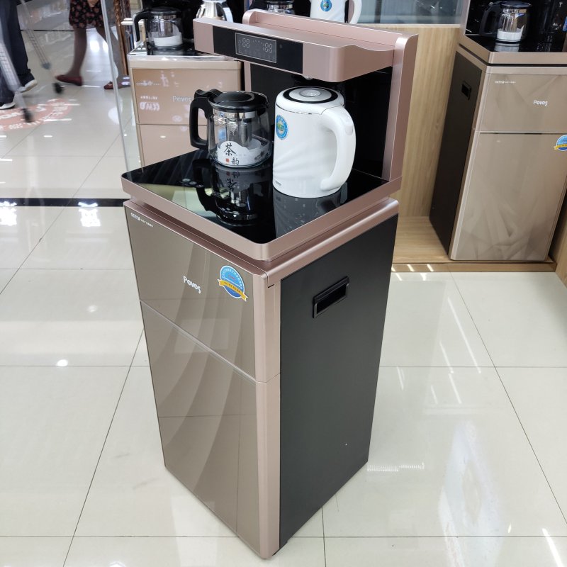 Peves/奔腾饮水机-BT8606 金色遥控双层立式家用全豪华自动双出水防烫包胶壶新款多功能茶吧机