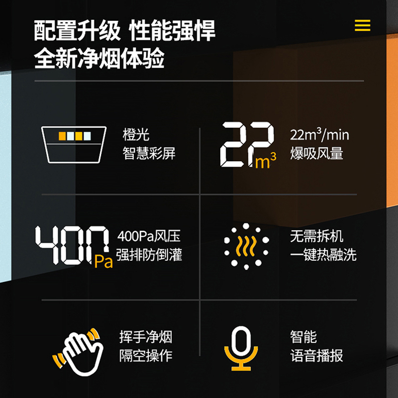 帅康抽油烟机侧吸式吸油烟机单机自营22立方大吸力自清洁家用厨房公寓排烟罩自动清洗脱排油烟机近吸抽烟机单烟机C8616RY