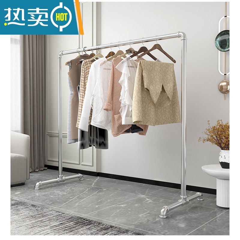 敬平镀锌管晾衣架落地双杆式阳台凉挂衣架卧室内户外晒衣晒被子架定做 双杆升级款长2米高1.8米 加厚高清大图