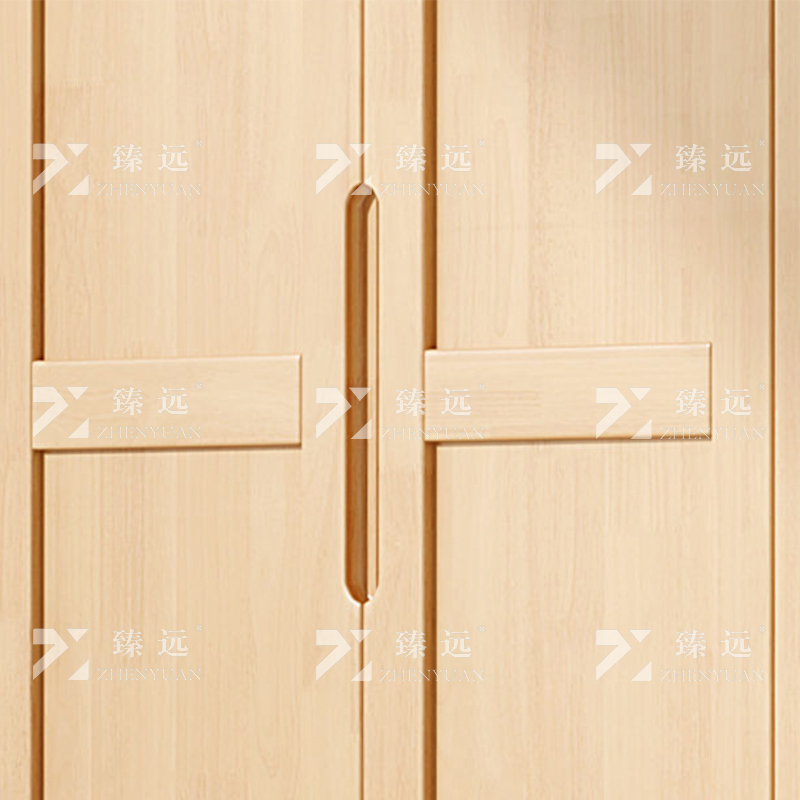 臻远 ZY4031133 简约实木衣柜四门收纳柜