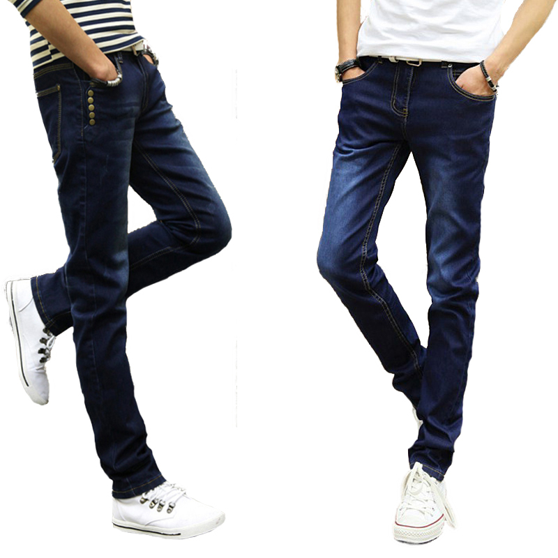 yuansu秋季弹力牛仔裤男士韩版修身紧身长裤子潮流学生薄款百搭小脚裤