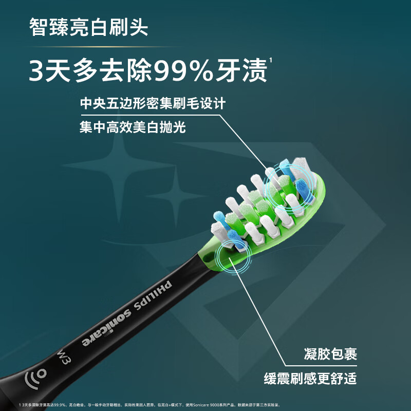 飞利浦(PHILIPS) 电动牙刷 成人情侣款礼物送男/女智能星耀钻石刷 10倍清除牙菌斑 星辰紫HX9911/69高清大图
