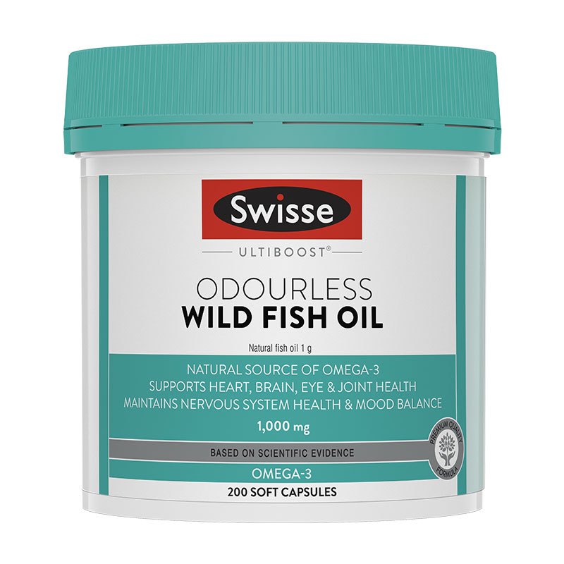 Swisse 野生天然深海鱼油软胶囊 1000mg 200粒 1瓶装 无腥味高浓度鱼油/深海鱼油调解三高 澳洲进口
