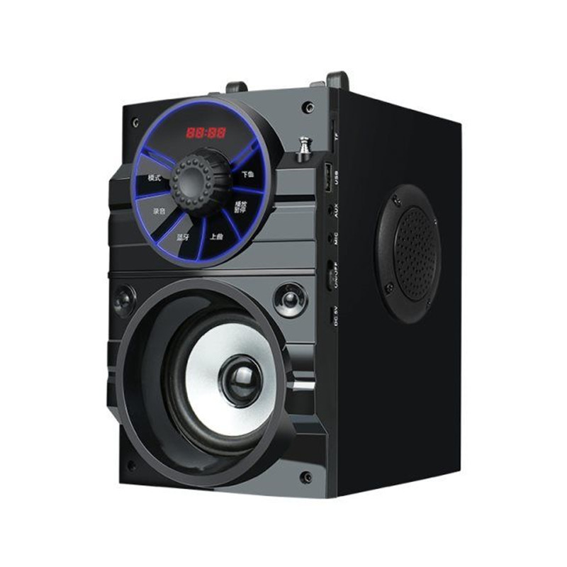 A107广场舞音响户外小音箱家用客厅K歌环绕立体声低音炮双喇叭音响大音量迷你无线蓝牙音箱小型便携式 木纹