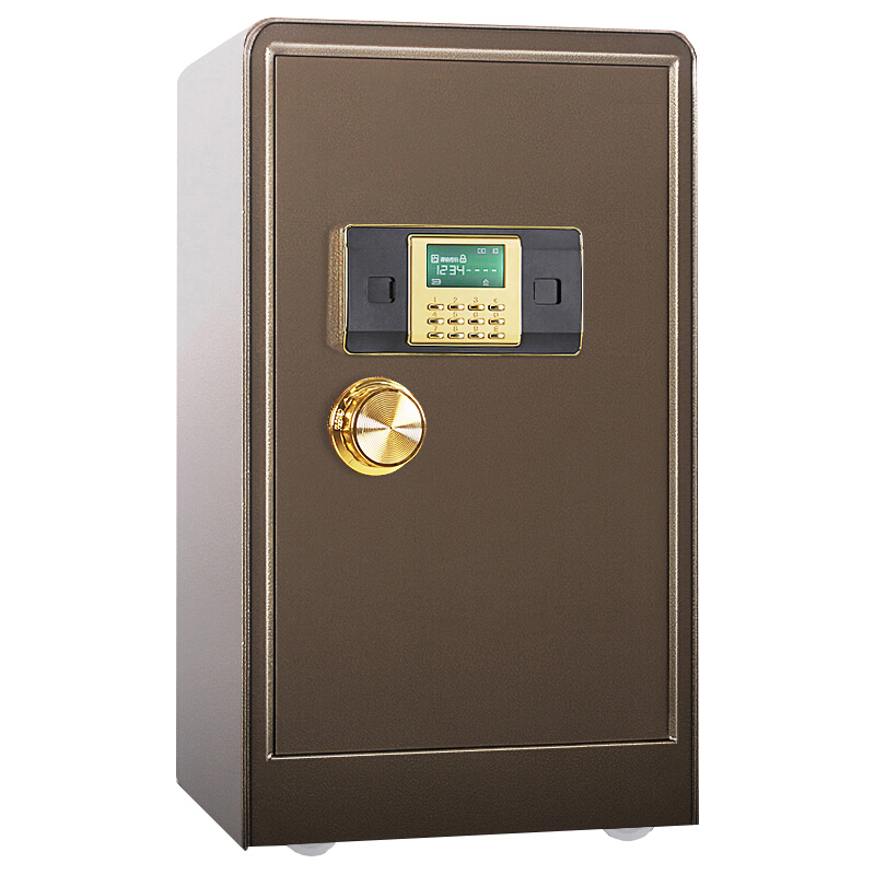 尔迈保险柜60cm高单门全钢防盗指纹密码保管箱家用办公保险箱 土豪金