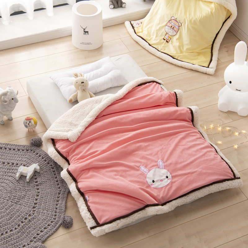 恋名媛婴儿毛毯双层加厚宝宝春季盖毯新生秋冬小被子儿童珊瑚绒毯子
