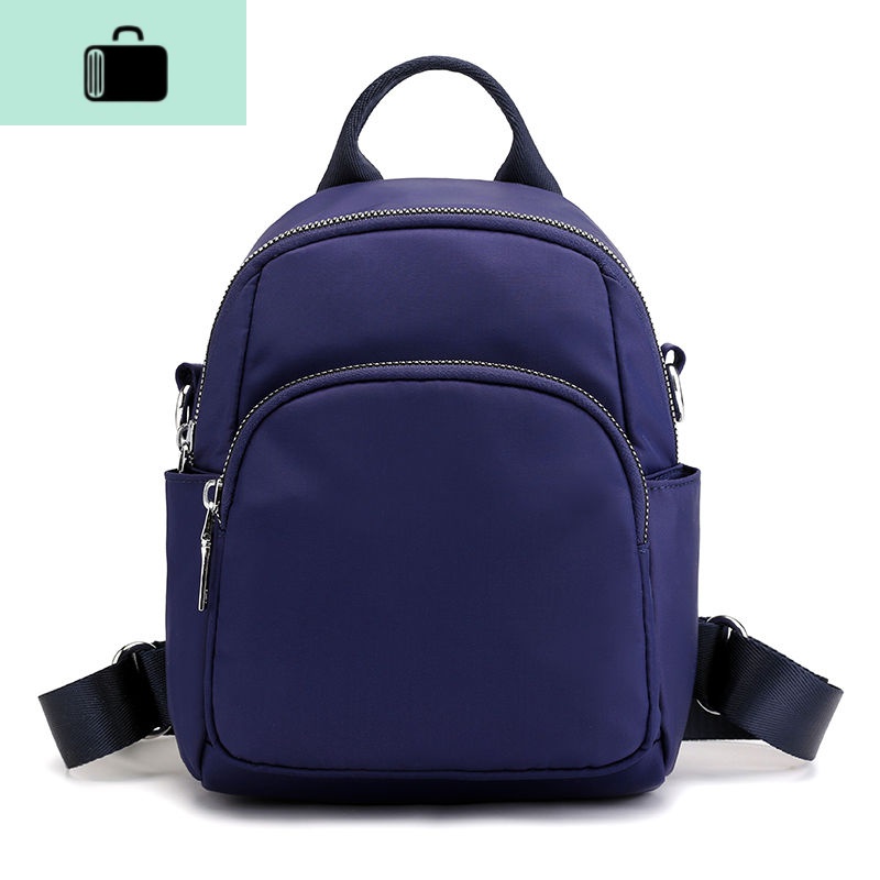 牛津布双肩包女2019新款小背包女单肩斜挎包帆布防水迷你小包多用NEW LAKE 小号蓝色（364）