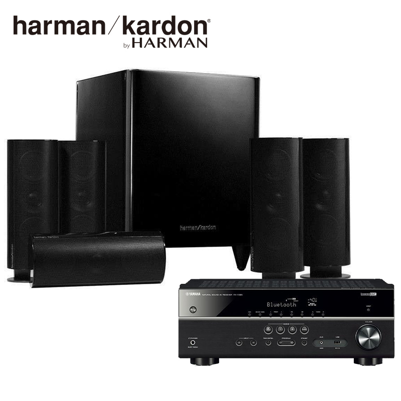 哈曼卡顿HKTS 30BQ+ RX-V385套装音响5.1声道蓝牙家庭影院3D音箱客厅电视音响