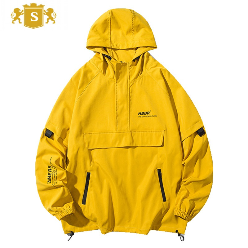 suntek半拉链套头男春秋季ins潮牌工装外套韩版潮流炸街夹克衣服夹克