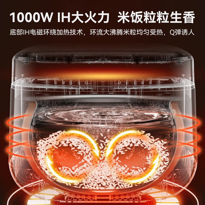 苏泊尔电饭煲家用智能电饭锅 4升2-3-4-6人铜晶球釜内胆不粘锅多功能柴火饭热饭蛋糕IH加热SF40HC0028高清大图