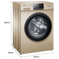 Haier/海尔洗衣机滚筒 8公斤 大容量全自动 家用变频洗衣机 香槟金 轻柔雪纺洗 中途添衣EG80B829G