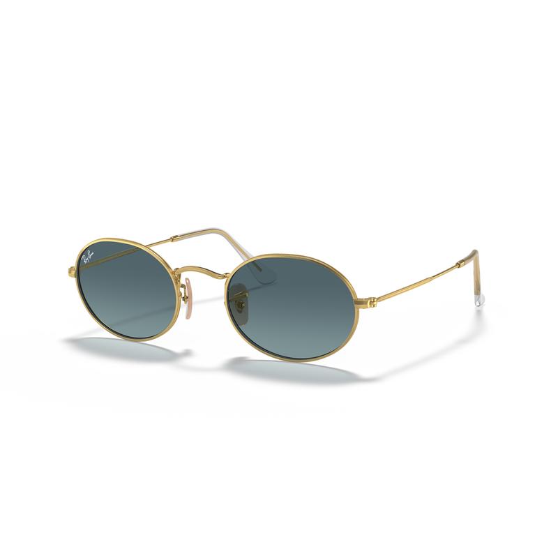 RayBan男士复古椭圆框太阳镜 时尚G绿色防紫外线保护墨镜 Arista_Gold_Blue_Gradient_Grad