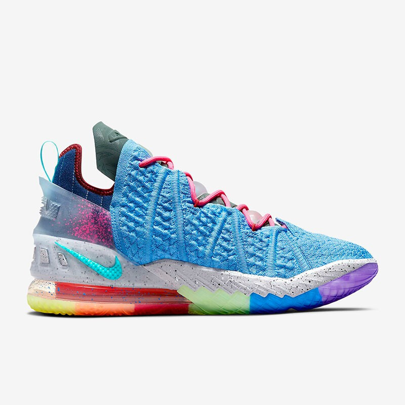耐克nike勒布朗lebron18彩虹底新款男子缓震稳定实战篮球鞋