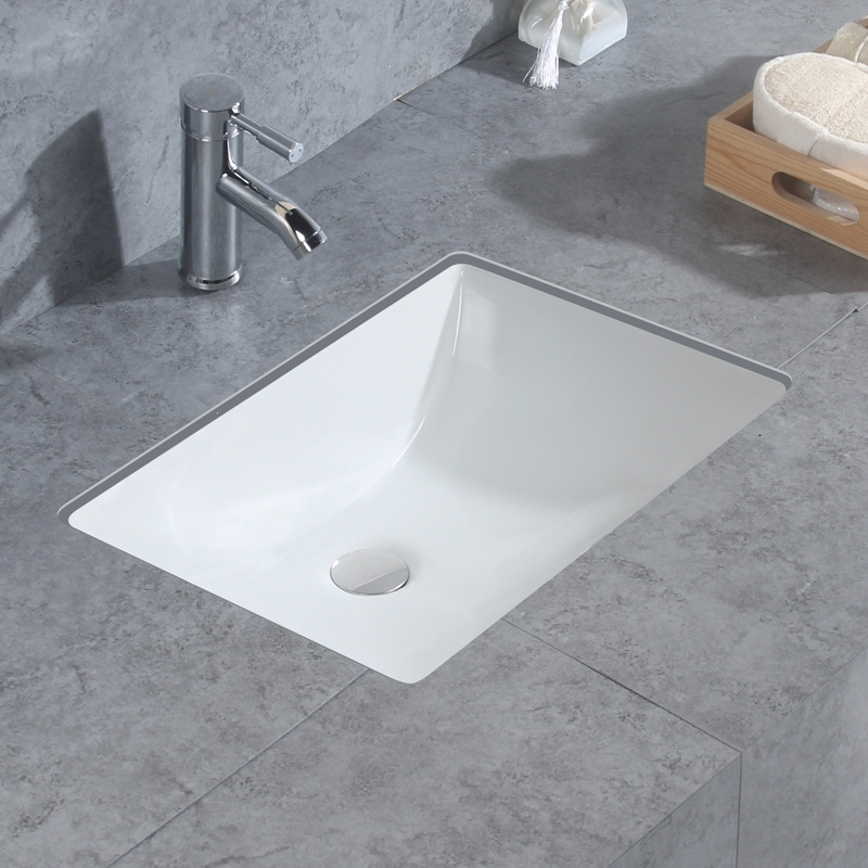 台下盆洗脸盆椭圆形方形石下盆洗手盆台下盆包下水配套方形20寸送下水