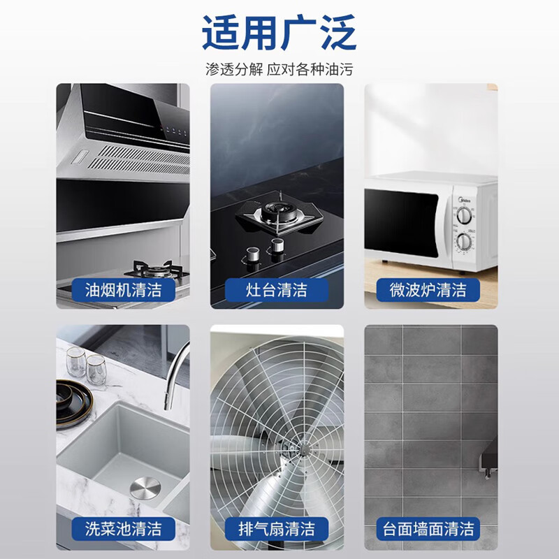 沫檬-重油污多用清洁剂油烟机清洗剂强力去油除菌厨房电器多功能油污净重污多用清洁剂油污净300mlMMA49-4*1!高清大图