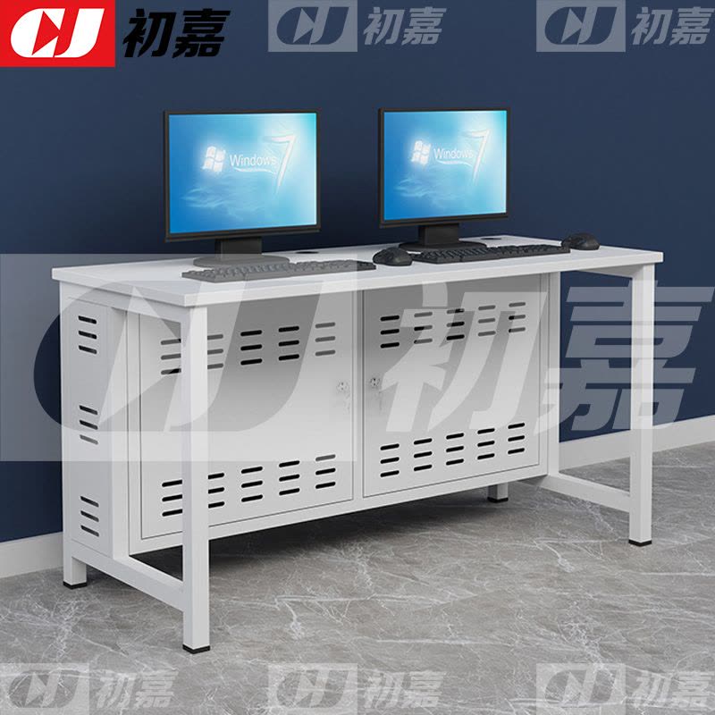 初嘉(CJ)钢架电脑桌培训桌机房电脑桌学习桌课桌 双人位B款图片
