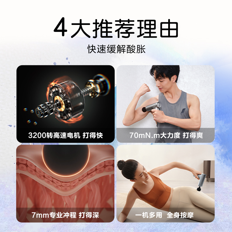 教师节七夕生日礼物skg筋膜枪肌肉按摩器男士专业用按摩肌膜枪多功能女生颈精膜枪F1高清大图