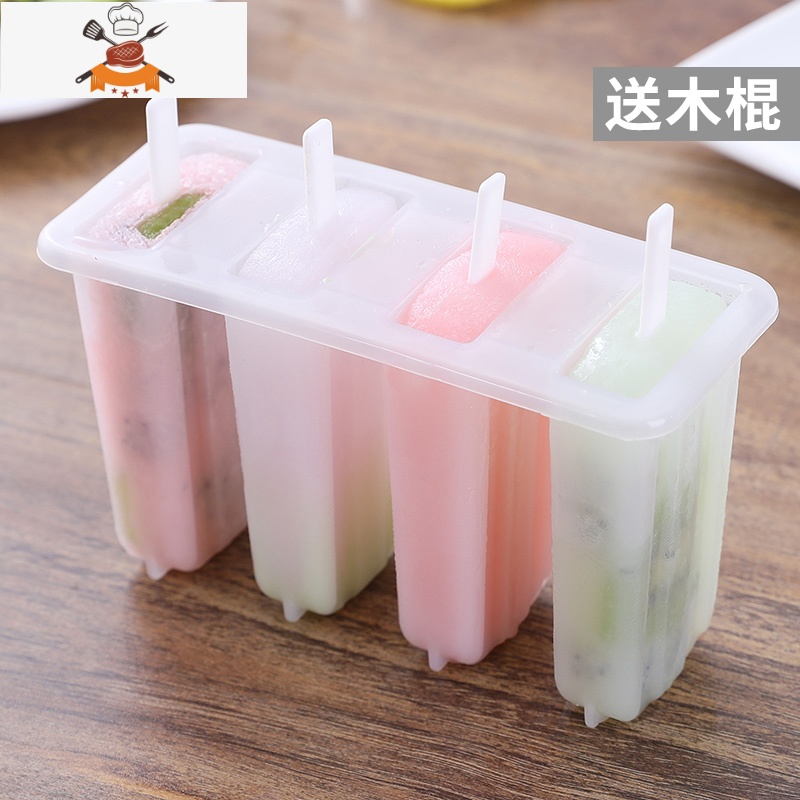 老冰棍模具家用自制绿豆冰棒模具儿童创意冻雪糕条工具冰淇淋冰格 敬平 2套8连(送100根木棒)高清大图