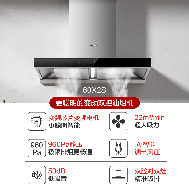 老板(ROBAM)厨电套装 油烟机灶具 净水器管线机 60X2S+57B0+600-JV332A+GX03+GL05