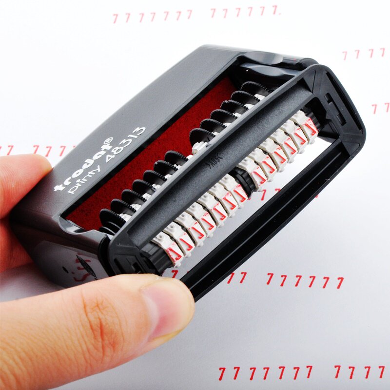 卓达48313 全自动翻转回墨印章可调13位数字批发红蓝黑色空白印台高清大图