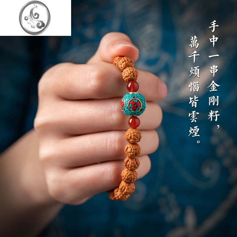 JiMi尼泊尔金刚菩提子手链念珠佛珠男女简约复古文玩个性礼物手串图片