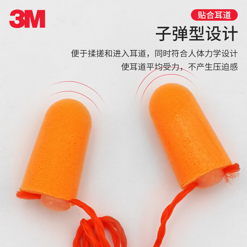3M 1110降噪耳塞隔音耳塞防噪音睡觉工作学习带线耳塞 单副高清大图