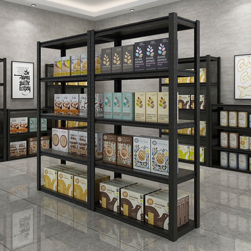 奈高货架家用厨房置物架收纳储物架超市展示架铁架子黑色五层700*300*1380mm