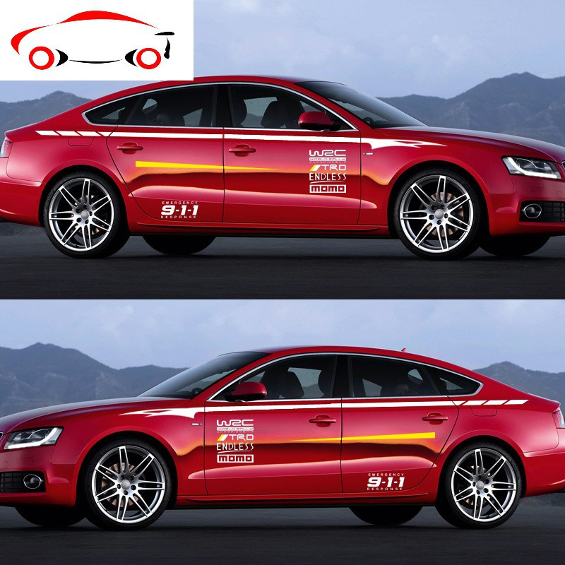 汽车腰线贴车身拉花个性创意装饰贴划痕遮挡彩条车贴纸全车贴通用jing