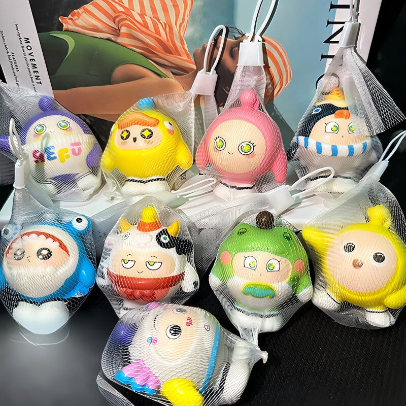 海绵宝宝派大星公仔可爱玩偶回弹幼儿园小玩具儿童变色捏捏乐解压 蛋仔派对【10个带网兜】