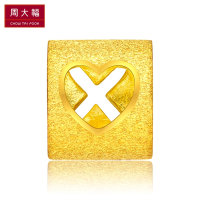 周大福珠宝首饰X字母黄金转运珠足金吊坠计价(工费:48)F189567