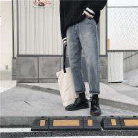 秋季哈伦版型仔裤韩版青宽松直筒裤男潮流长裤蓝