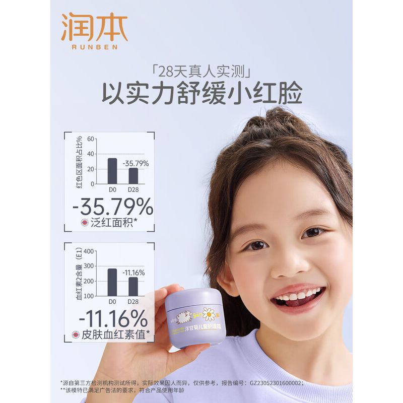 润本洋甘菊儿童护理霜50g(3岁+敏肌适用)高清大图