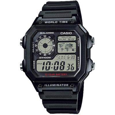 CASIO 卡西欧男士全黑金属腕表 航空仪表设计 气压防水时尚表款
