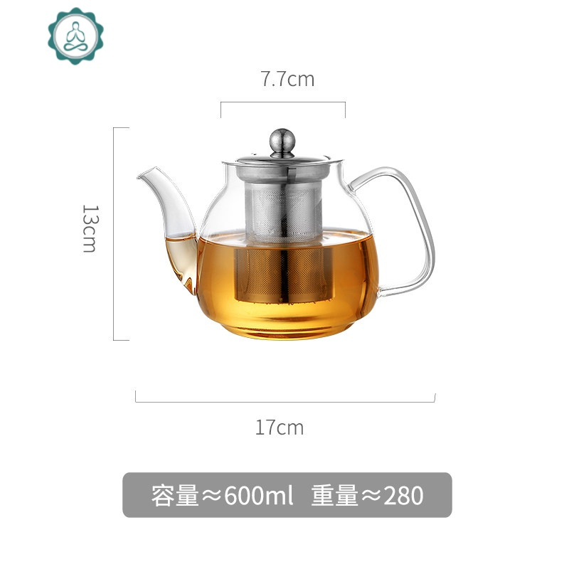 玻璃泡茶壶家用茶具套装小大号单烧水壶电磁炉专用加热煮茶 封后 800单壶(电陶炉款)
