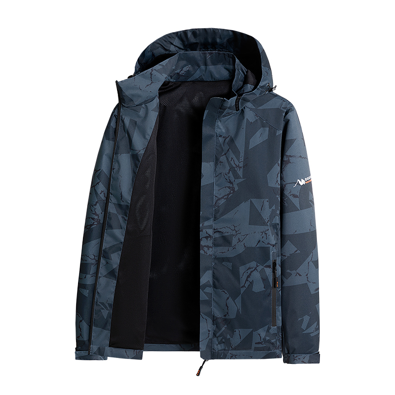 伊夫狼爪yifulangzhua迷彩冲锋衣外套男士秋冬季加绒加厚可拆卸连帽