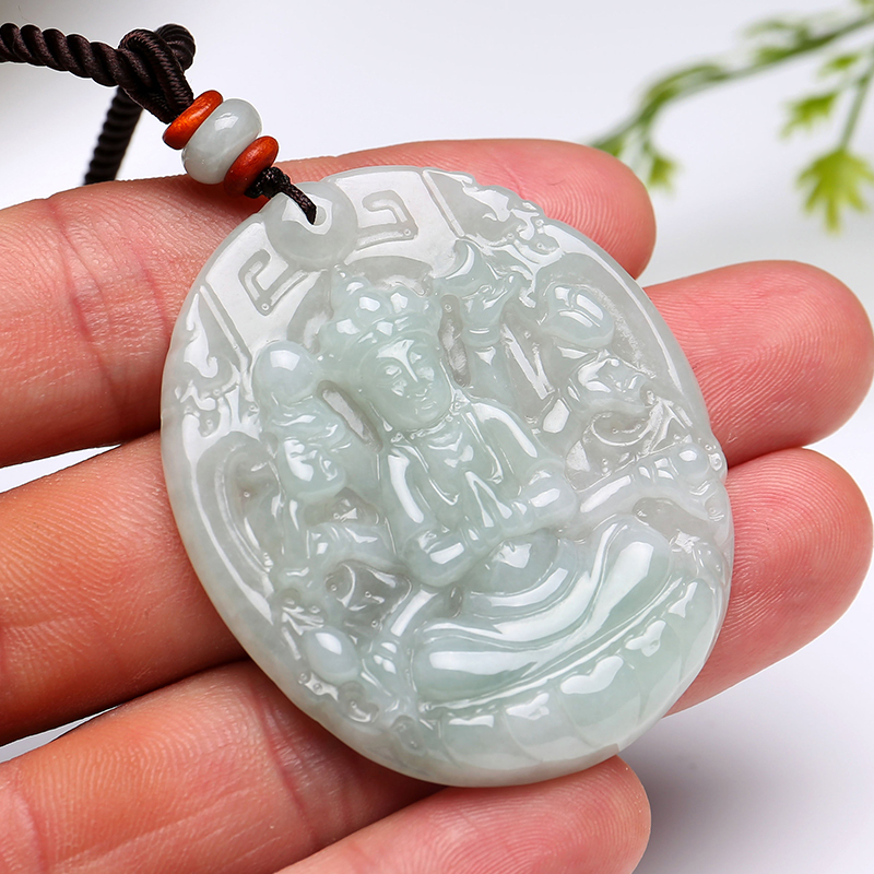 印象眸 翡翠玉吊坠 八大守护神挂件圆牌生肖守护玉牌 附送证书