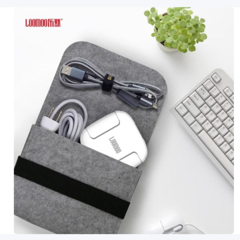 乐默LOOMOO手机充电器线充套装适用小米华为苹果快充便携安全设计高清大图