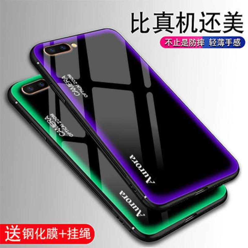 OPPOR11手机壳炫光玻璃R11S硅胶男女款R11Plus/R11SPlus防摔超薄 炫光粉 *OPPOR11SPlu