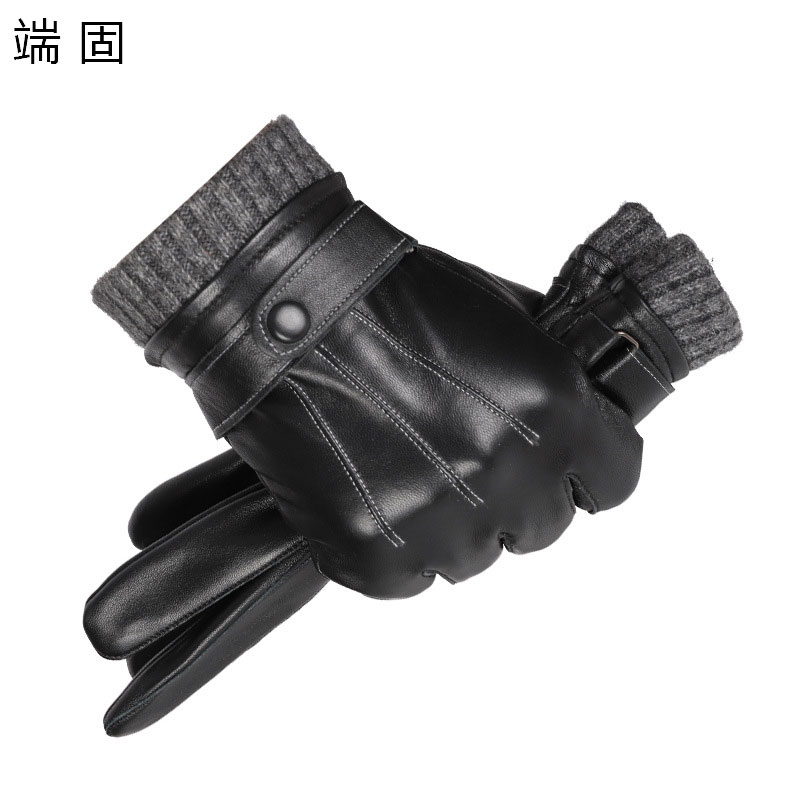 端固触屏加绒羊皮手套D15T/副高清大图