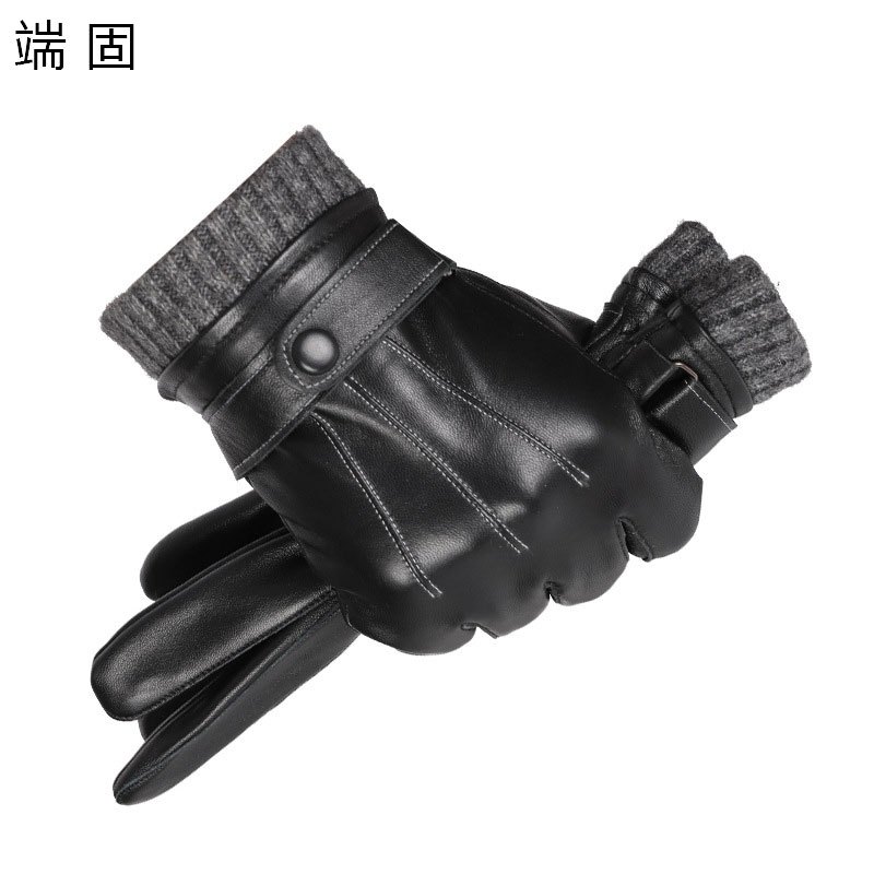 端固触屏加绒羊皮手套D15T/副