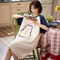 南极人睡裙女夏季棉短袖连衣裙韩版清新学生可爱夏天宽松家居服 XXXL码160-180斤 LM1876