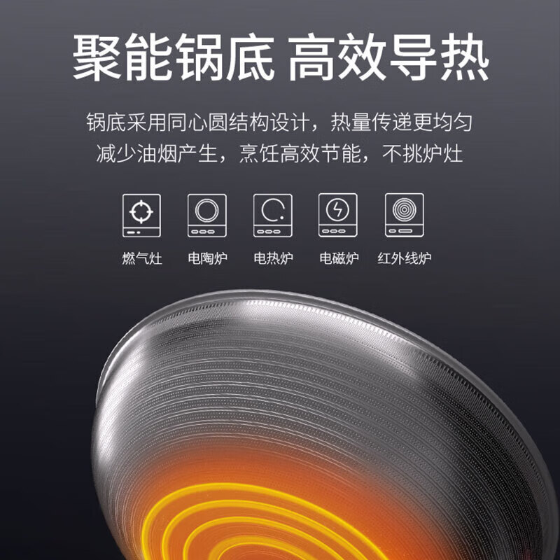 康巴赫(KBH) 无涂层钛不粘炒锅32cm KGT-C32A高清大图