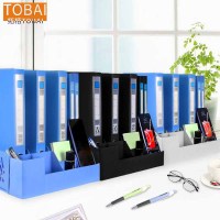 拓栢四联塑料文件架带笔筒TBB08/个