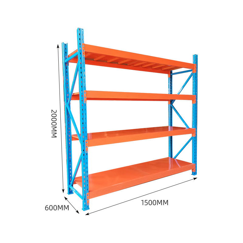 臻远 ZY4121559重型货架置物架四层主架 蓝+橘红 1500*600*2000mm 800kg高清大图