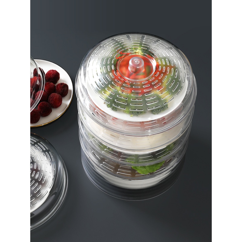 敬平(JING PING)菜罩饭菜食物罩防苍蝇蚊家用防尘餐桌饭罩子剩饭剩菜遮菜盖菜 组合3个装[透气盖*1+盘碟罩*高清大图