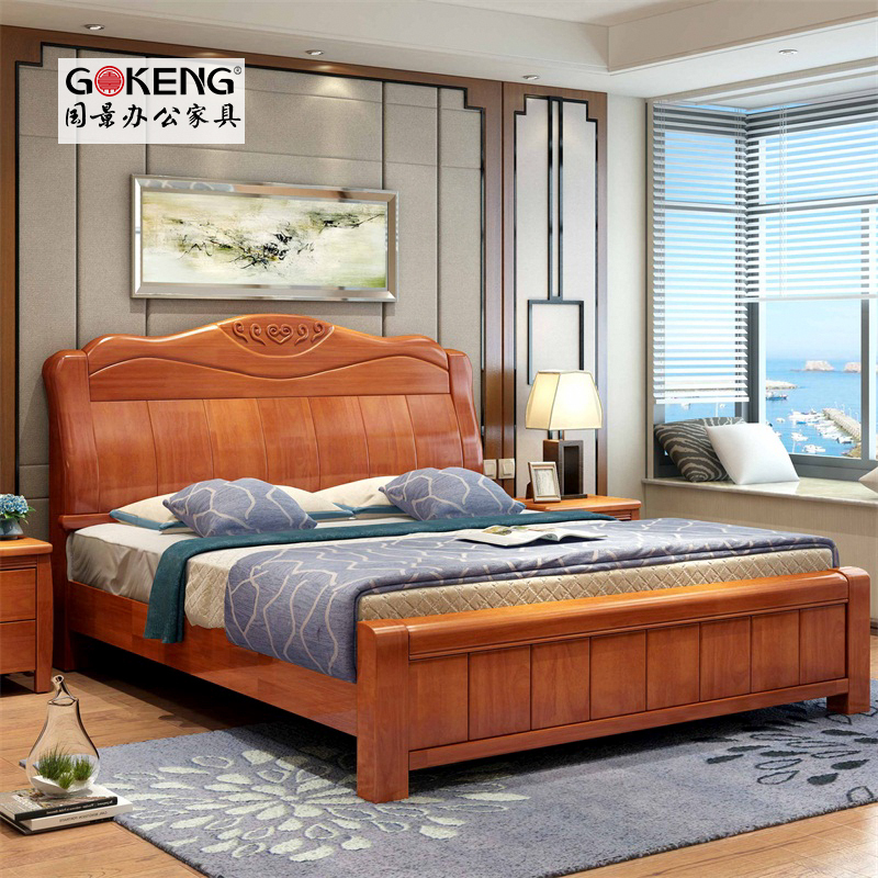 国景GOKENG 双人床 木质床 1.5米宽